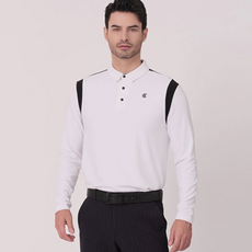 클리브랜드 남성용 레이온 기모 스트레치 암홀 배색 카라 티셔츠 CGKMTS121