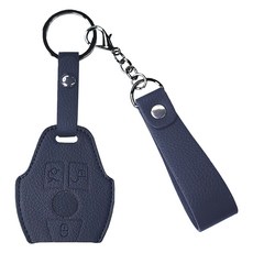 오시에나 자동차 가죽 스마트 차키케이스 스프링 키홀더, 네이비, 벤츠A타입