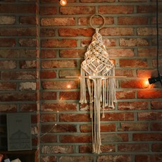 ASPASIA Macrame 閃爍聖誕壁掛樹, 混合顏色, 1個