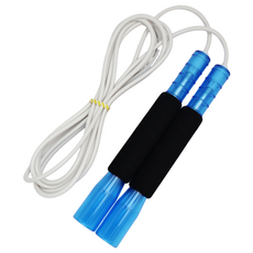 JFROPE Twinkle海綿競速跳繩, 藍色 + 白色繩, 1個