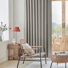 VIEW HOUSE Luna 亞麻遮光窗簾 150cm 2P, 暖灰色
