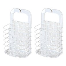 壁掛洗衣籃 2入組 20 x 12.5 x 37cm 白色 可折疊設計