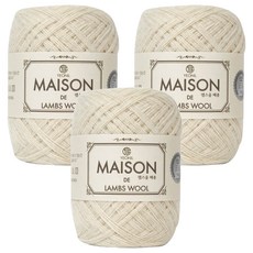 연일섬유 램스울 메종 뜨개실, 8아이보리, 3개