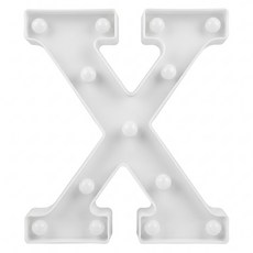 生活King 字母裝飾燈, X 白色