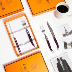 라귀올 장네론 디너 선물패키지 2종 세트, 퍼플, 스푼 + 포크, 1세트