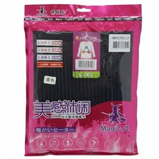 Magic Q 女款圓領輕磨毛上衣 實感休閒 時尚保暖衣, L~XL, 黑色