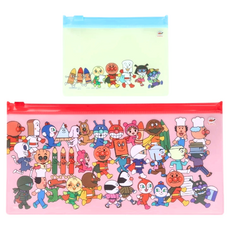 sun-star 麵包超人 夾鏈袋2件 PVC塑膠, 1組, 大(250 x 130 x 5mm) + 小(120 x 90 x 5mm)