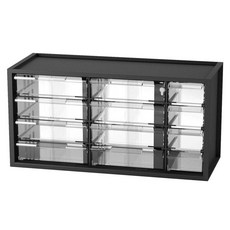 livinbox A9-512 零件分類箱 12抽 PS材質 台灣精製, 378 x 154 x 189mm, 黑色, 1個