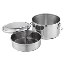 PLUS PERFECT 理想 極緻316 不鏽鋼雙層圓形便當盒, 14cm, 1個