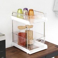 MARKET B RUDAN 高款2層透明迷你收納架, 白色