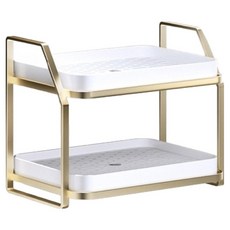 Block Mart 水杯收納架 瀝水盤 桌面, 2層, 珍珠白