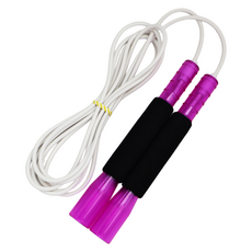 JFROPE Twinkle海綿競速跳繩, 紫色 + 白色繩, 1個