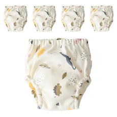 조이멀티 아동용 크림패턴 레몬 배변훈련팬티, 공룡, 5개