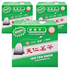 天仁茗茶 鮮綠茶經濟包 天然健康人情味, 2g, 100包, 3盒