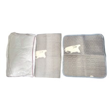 冰絲乳膠涼感腰枕防滑坐墊 透氣舒適 柔軟親膚 天然乳膠, 坐墊45 x 45cm 腰枕30 x 50cm, 俏皮萌熊 灰色