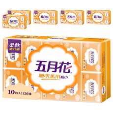 五月花 聰明萬用紙巾 120張, 10包, 6袋