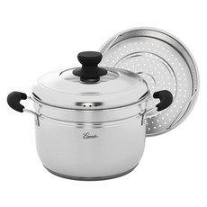 퀸센스 루미스 스테인리스 인덕션 찜냄비 + 분리형 찜판 세트, 28cm, 1세트