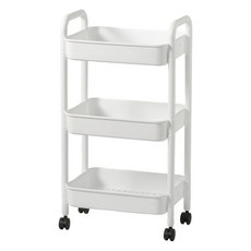 網籃置物推車 三層 B款, 基礎白