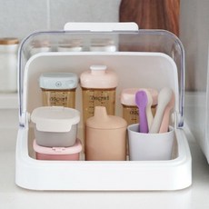 needco 附蓋多功能收納盒, 1層, 1個, 象牙白