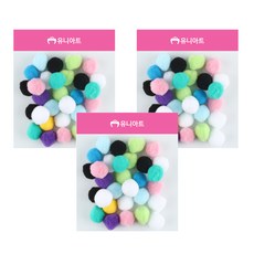 Uniart 毛球 40mm, 混合顏色, 3個