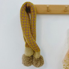 비솔 유아용 폼폼 배색 목도리