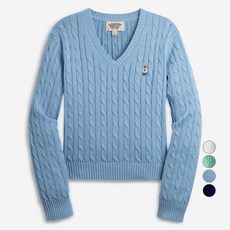 WHO.A.U 女款Steve V領麻花毛衣