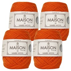 연일섬유 램스울 메종 뜨개실, 21오렌지, 4개
