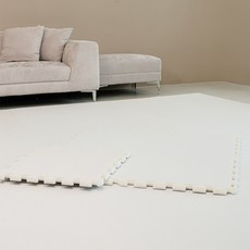 Ddasaroom 幼兒遊戲房 PE Plus 拼圖地墊, 香草象牙白, 4個