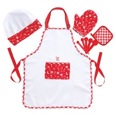 Hape 女童廚師圍裙套組角色扮演道具, 混色