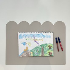 嗨歐茲 繪畫餐桌多用途雙面皮革墊, 象牙白, 寬 65cm x 長 45cm x 厚度 2mm, 1個