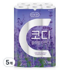 CODI 3層花朵薰衣草高級捲筒衛生紙, 5個, 30捲