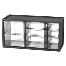 livinbox 零件箱 A9-5244, 小型幫手零件分類箱, 378 x 154 x 189 mm, 黑色, 1個