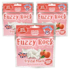 Fuzzy Rock 木糖醇水晶糖 水蜜桃口味, 3包, 40g