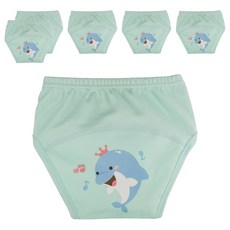 아가짱 유아용 프랜들리 배변훈련팬티, 하늘색(돌고래), 6개
