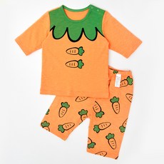 Uni FRIend 童款胡蘿蔔圖案7分袖上衣長褲組