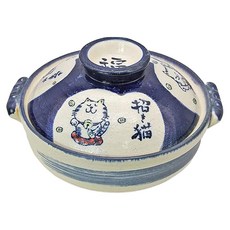 SAJI 佐治陶器 9號深型砂鍋 招福貓 陶瓷鍋 28.5 x 31 x 17cm 日本製, 28.5cm, 1個