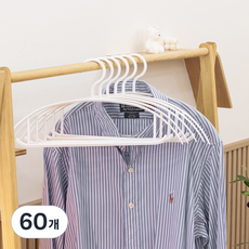 아임홈리빙 어깨뿔방지 라운드 소프트 480 옷걸이, 화이트, 60개