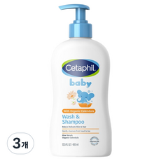 세타필 베이비 워시 앤 샴푸 카렌듈라, 3개, 400ml