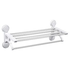強力吸盤 多桿毛巾置物架/壁掛置物架/衛浴收納 56.5 x 11 x 24cm, 1個, 銀色