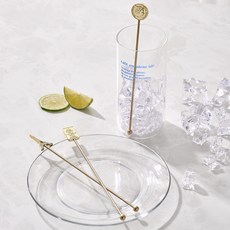 Casabeni 不鏽鋼雞尾酒Highball家庭調酒搗棒 圓形 + 方形 + 艾菲爾套組, 金色, 1套