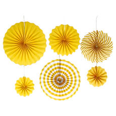 黃色紙扇花 120克雙膠紙印刷 20cm*2 30cm*2 40cm*2, 黃色
