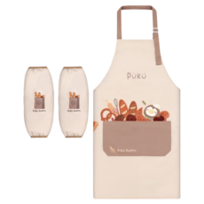 PUKU 藍色企鵝 Cosy大人系防水圍裙 含袖套, 柔米色, 1件