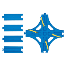 TAKARA TOMY PLARAIL 鐵道王國 交叉換軌轉轍器 R-14, 交叉換軌轉轍器 藍色, 1組