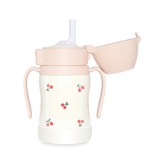 그로미미 원터치 스테인리스 빨대컵, 200ml, 1개, 체리쉬스윗피치