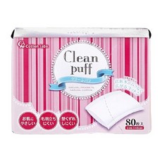 Cotton labo Clean puff 化妝棉 日本高品質棉花 質地輕柔滑順 大容量包裝, 80張, 1盒