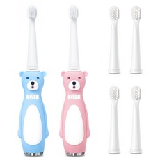 오아 클린이베어 어린이 음파 무선 전동칫솔 세트, OOT-007, 블루 + 핑크, 1세트