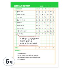 Bfancy 螢光標示便條紙 M, 週計畫, 6個, 60張