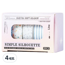 微笑 手帳裝飾紙膠帶 1cm x 2m 5款一組, 4套, style8