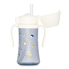 그로미미 유아용 PPSU 버니버스 빨대컵, 300ml, 1개, 화이트