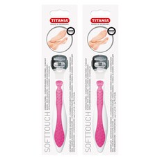 TITANIA 柔軟觸感硬皮刨 足部護理用品, 顏色隨機, 2個, 1入